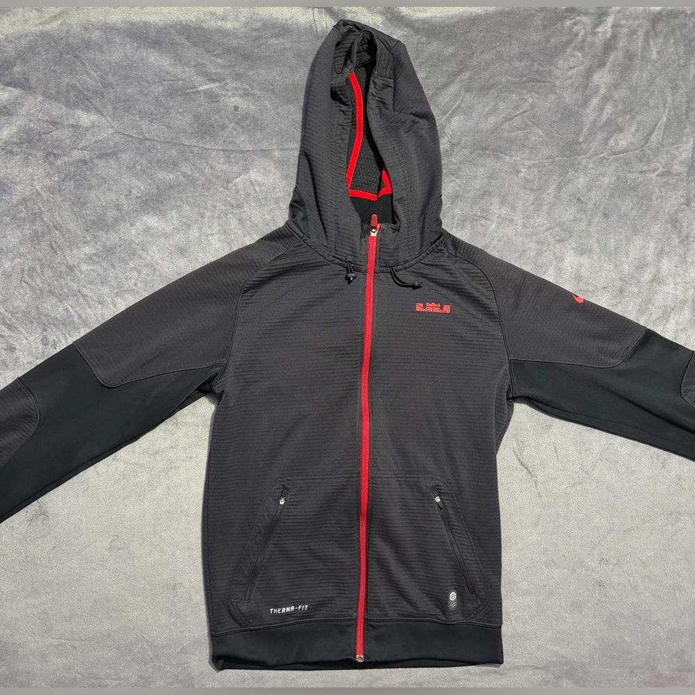 Nike LeBron Therma-Fit Full Zip Hoodie Gray Mens SIZE SMALL